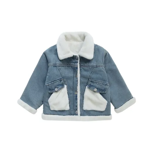 RHOBESAM Little Demon Деним Флис Линейное Пальто Синий Дошкольные Куртки