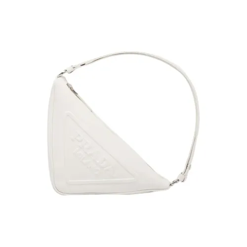 PRADA Треугольник Кожа Сумка на плечо Треугольная сумка Сумка на одно плечо Женская Белая