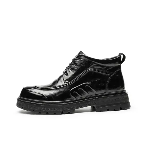 PT'SON 9,5 см Мартин Ботинок 3,7 см Мужской Черный