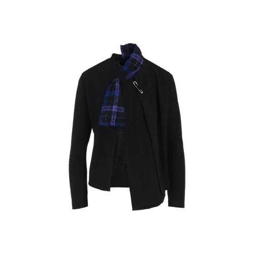 Yohji Yamamoto Y'S FW25 MILLED Клетчатый Шерсть UNBALANCED Лента Кардиган Трикотаж Женские