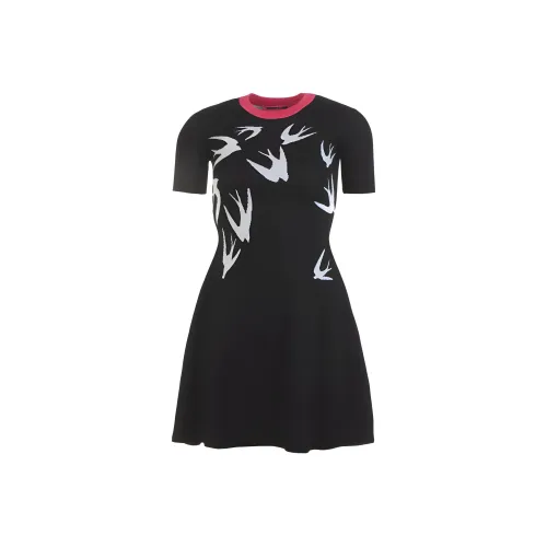 McQ Alexander McQueen Короткий рукав Платье Женское Черное