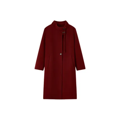 EICHITOO Темно-красное женское пальто