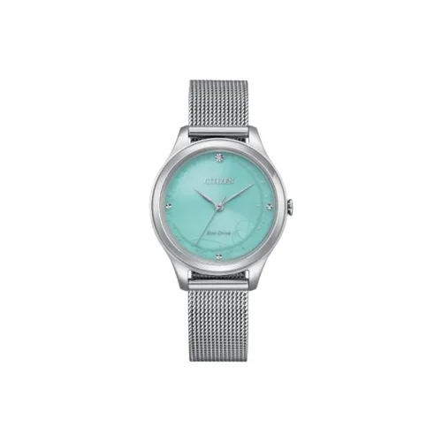 CITIZEN Eco Drive Series Светильник Кварцевый механизм Нержавеющая сталь Ремешок Часы 32 мм Женские часы Зеленый циферблат