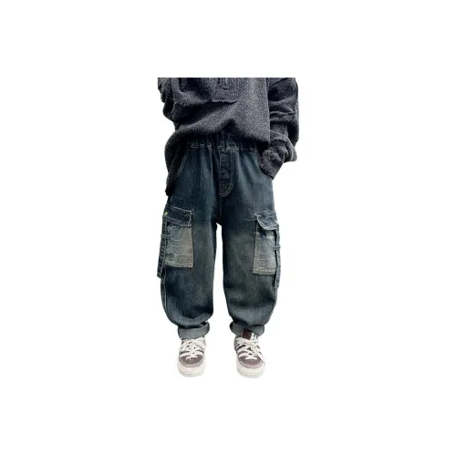 ЮЙЧЖАОЛИНЬ Синий Серый Школьные Джинсы