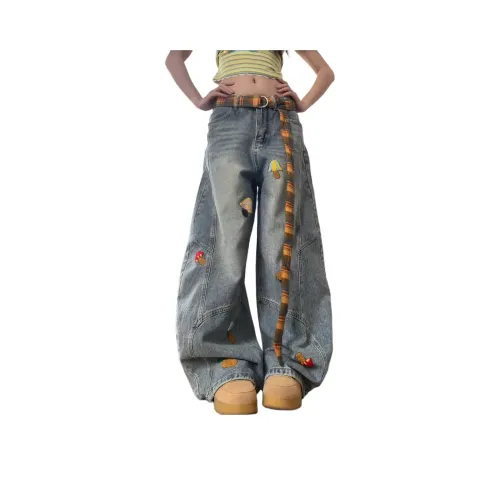 YINLEI Blue Women's Jeans YINLEI Синий Женские Джинсы