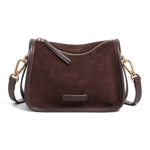 VINEY Сумка через плечо из коровьей кожи стандартная женская кофейного цвета