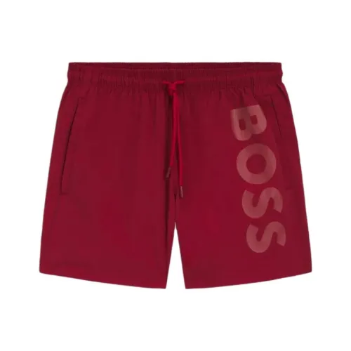 Boss Red Men's Beach Shorts Boss Красные Мужские Пляжные Шорты