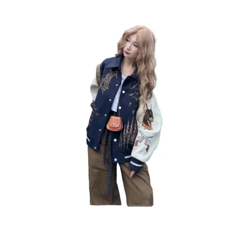 BELOVED STARRY Модель Одежда Преимущественно В Темно-синем Синий Экрю Женские Куртки