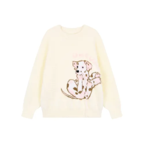 Umoumo Экрю Женские Свитера