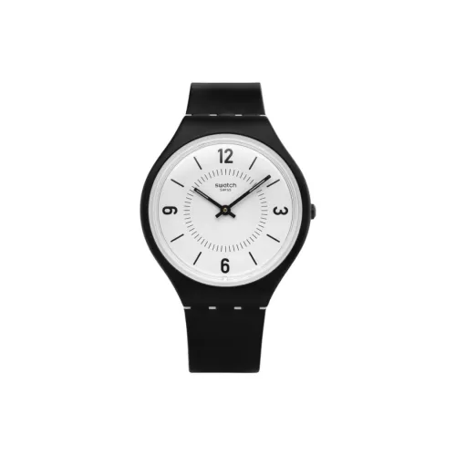 Swatch Quartz Механизм Унисекс Часы 37 мм Белый Циферблат Пластиковый Корпус Часы Пластиковый Ремешок