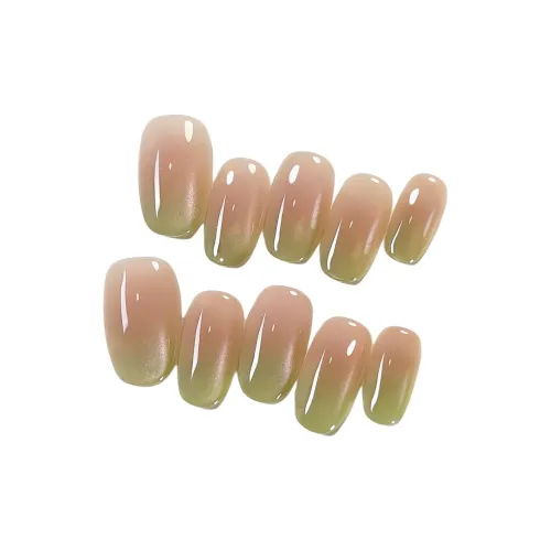 T Z Освежающий Гуавия Градиент Кошачий глаз Премиум Feel False Nail MID Укороченный Розовый Прозрачный Зеленый Телесный Flashing