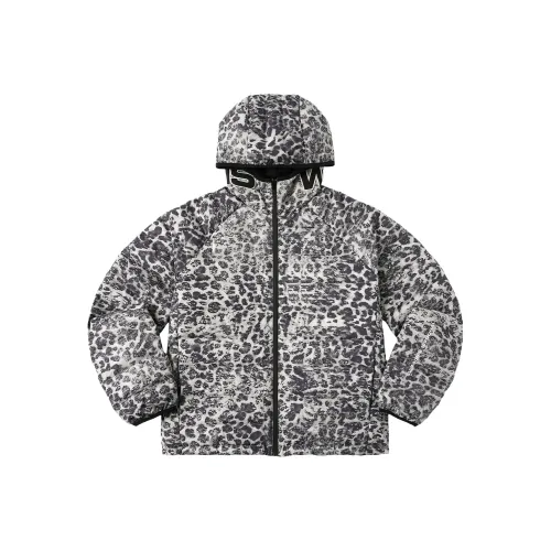 WHOOSIS Silver Leopard Unisex Down Jackets WHOOSIS Серебряный Леопард Унисекс Пуховики
