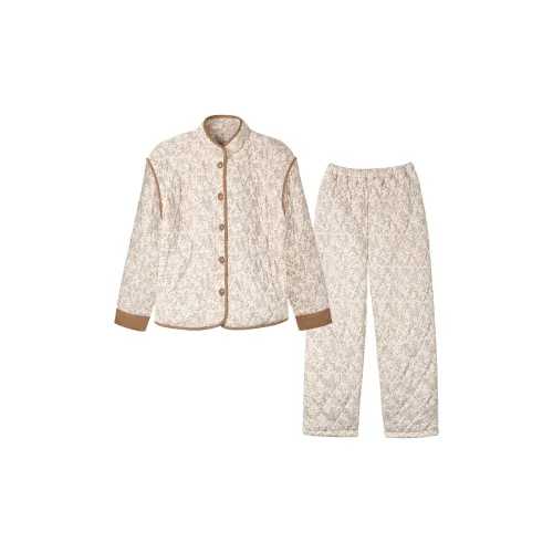 IIZZINI Camellia Воротник-стойка Утеплённый Женский Комплект Сочетающиеся Пижамные Наборы