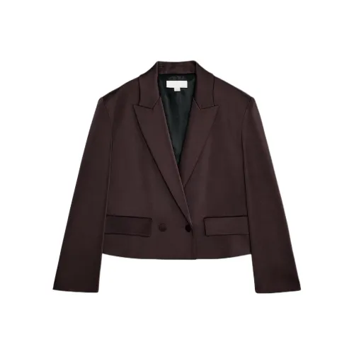 ZARA Темно-коричневый женский деловой костюм