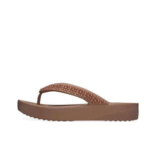 Crocs Classic Platform Lined Clog ЭВА Устойчивые к истиранию Шлепанцы Женские Коричневый