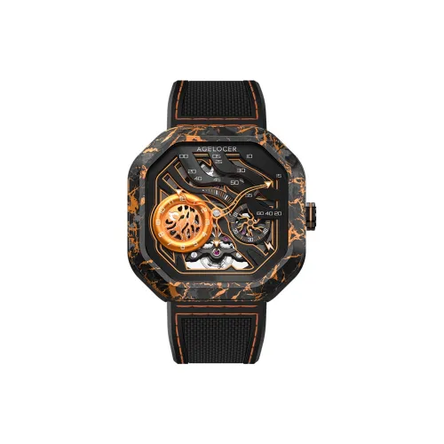 AGELOCER Серия Volcano Автоматический Механический Механизм Часы Мужские Часы Черепный Циферблат