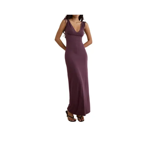 Motel Rocks Sanyu Plunge Maxi Dress из купро глубокий фиолетовый без рукавов платье женское