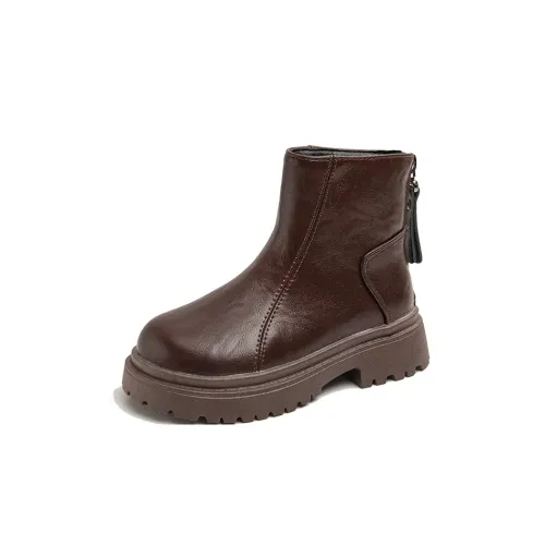 KINDDOG противоскользящие высокие детские кожаные сапоги