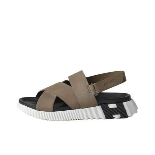 HERMES Электрический Пляжные сандалии Мужской Светлый Умбра