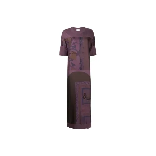 Ferragamo Фиолетовый Женские Короткие Платья с Короткими Рукавами