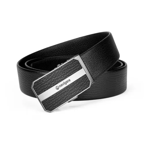 NAVIGARE Ремни из натуральной коровьей кожи мужской черный ширина 3,5 см
