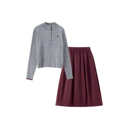 SENTUBILA Фотиния Серый и Бургунди Женские Повседневные Костюмы