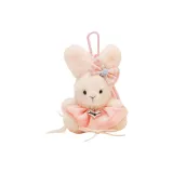 [Розовое платье + бант + ожерелье в форме сердца] Розовый кролик