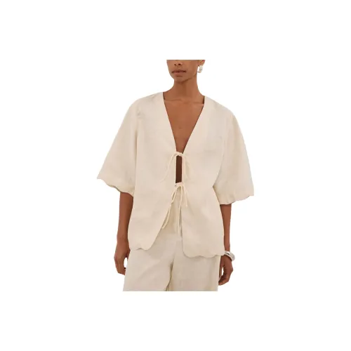 DISSH Короткий рукав льняная ткань рубашка женские