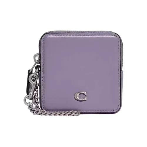 COACH Коровья кожа Монетница Женская Светло-фиолетовая