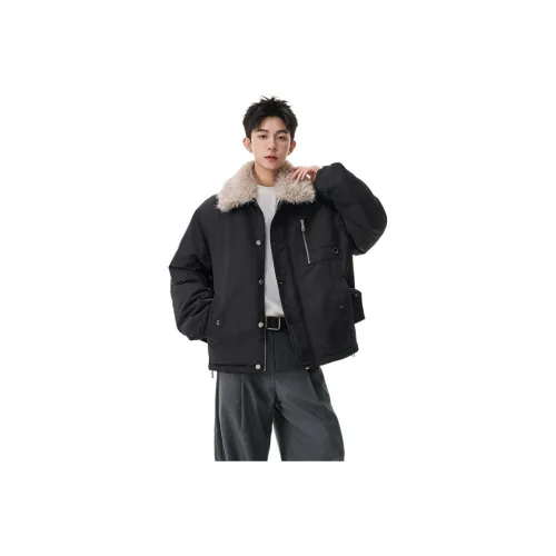 WOOD SOON Меховой воротник Хлопковый пуховик Мужской