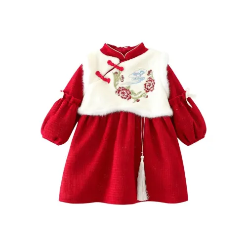 Детский комплект Yalu с юбкой 3-7 лет красный