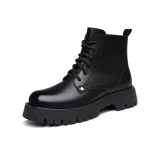 Черные ботильоны с флисовой подкладкой, 6 отверстий