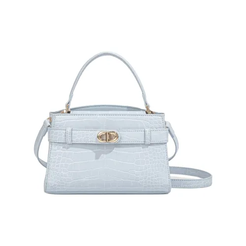 BONSAI STUDIO Сумка из натуральной кожи женская синяя розовая экрю серебряная