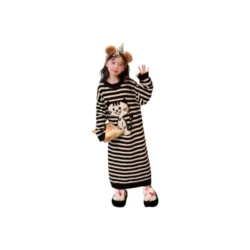 Qiao Ni Tong Полосы Ночная сорочка Школьный возраст Домашние и ночные платья