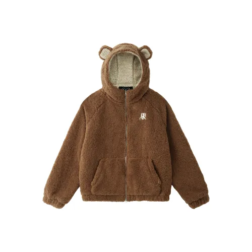 ER Коричневый Унисекс Бархатные Куртки