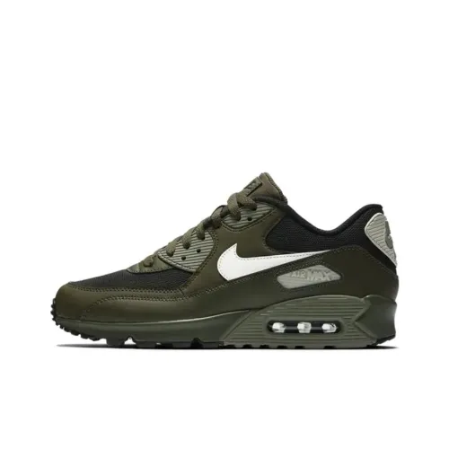 Nike Air Max 90 Vapor Abrasion Resistant Низкий Топ Повседневная Обувь Мужская Темно-Зеленая