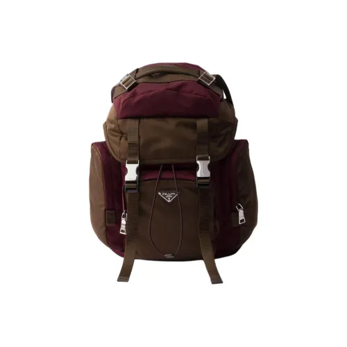 PRADA RE NylonSaffiano Полиамид Рюкзак Мужской Бордовый Огненно-красный