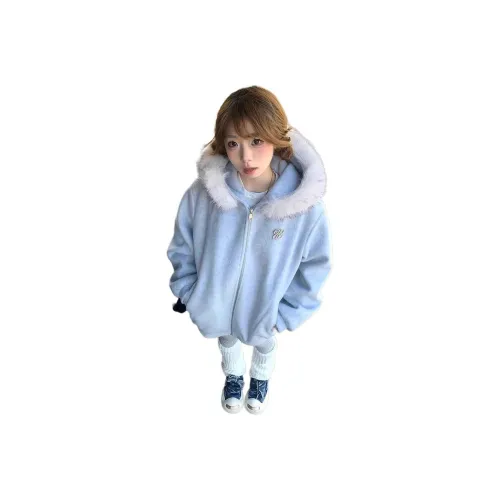 Si Bei'er Синий Утолщенный Женский Свитшот