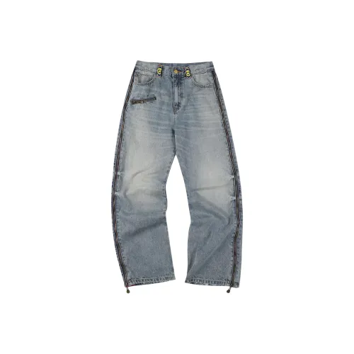 MR.ENJOYDA MONEY JoJo's Bizarre Adventure Collaboration Синий Унисекс Джинсы