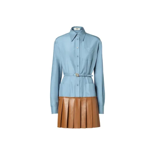 FENDI SS26 Длинное платье с длинными рукавами женское