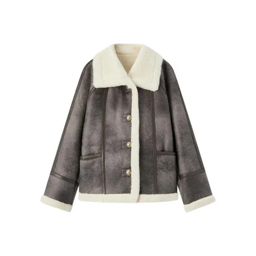 EICHITOO Темно-серый Splicing 06 Женские Куртки