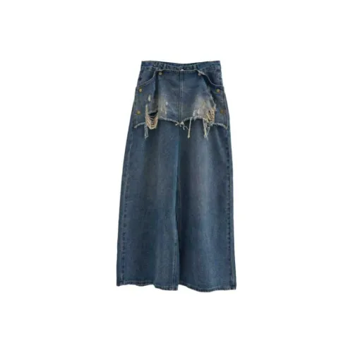 LOWEAR Damage Юбка Деним Maxi Брюки Джинсы Женские