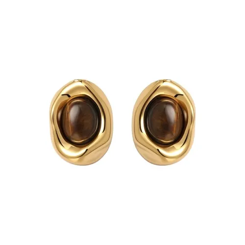 NATURALLYJOJO Серьги с камнем тигровый глаз женские