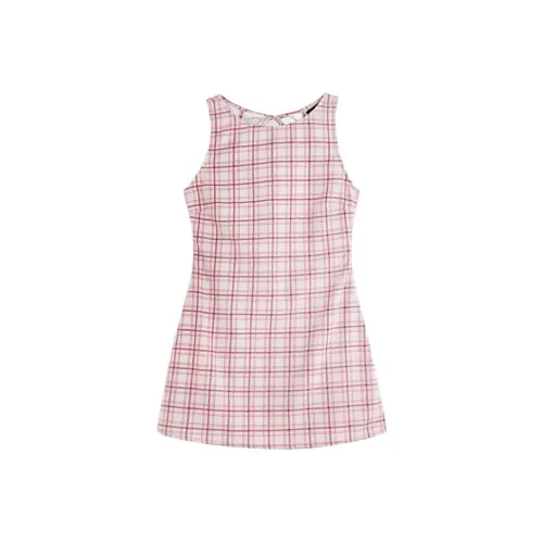 Motel Rocks FW25 Ayana Мини Платье с открытой спиной Базовый Tartan Pk Без рукавов Платье Женское