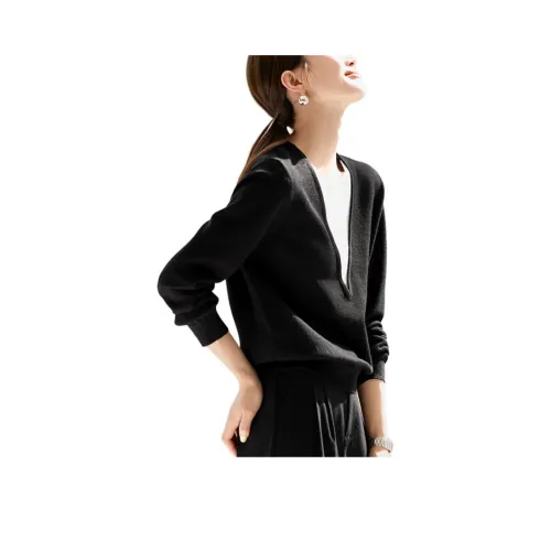 CPYT Черный Белый Женский Свитер