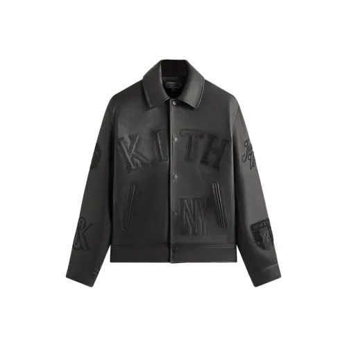 KITH Галечная кожа VARSITY Coaches Кожа Куртка Мужская