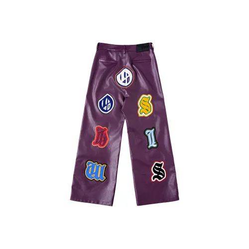 WHOOSIS Фиолетовые Унисекс Кожаные Штаны