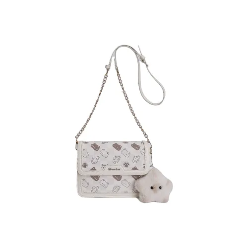 REDOO ПУ (полиуретан) Сумка через плечо Стандартная Женская Белый Кофейный