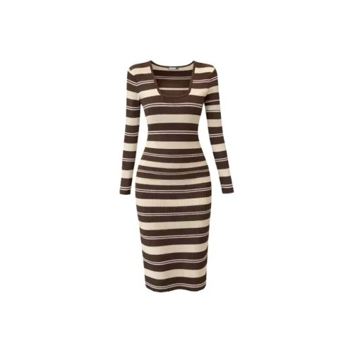 ONEPASS Длинное платье с длинными рукавами женское