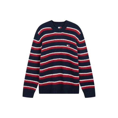 Tommy Hilfiger Темно-синий синий красный и белый полосы XJ7 мужской трикотаж